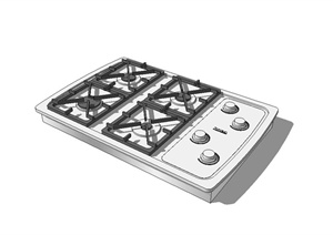 某厨房液化气灶台设计SU(草图大师)模型