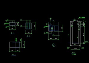 L型景观廊架设计CAD施工图