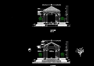 现代中式八角亭设计CAD施工图