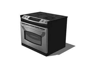 厨房电器简约烤箱设计SU(草图大师)模型