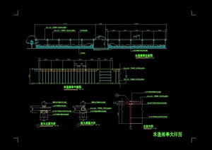 某现代风格景观木亭设计cad施工图
