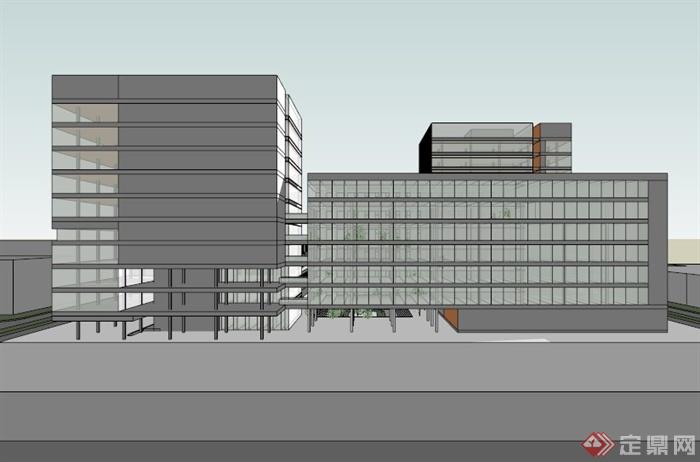 某现代办公建筑群设计SU模型(3)