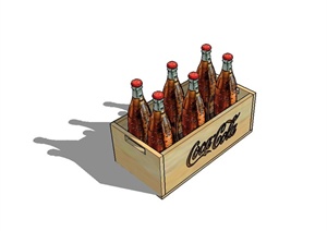 某可口可乐盒子及瓶子设计SU(草图大师)模型