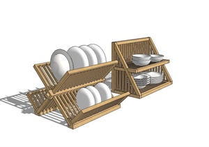 某厨房放碗架设计SU(草图大师)模型