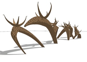 鹿造型雕塑设计SU(草图大师)模型