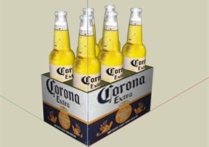 现代6瓶啤酒组合设计SU(草图大师)模型