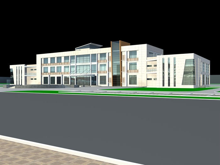 某厂区小型办公楼建筑方案设计（含SU、CAD、MAX）