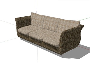 现代简约风格休闲沙发设计SU(草图大师)模型