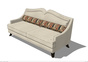 欧式两人沙发设计SU(草图大师)模型