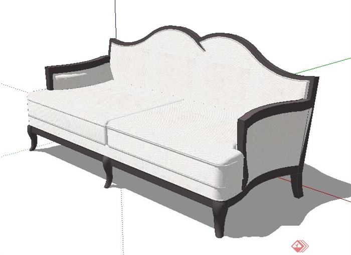 欧式双人沙发su精品模型(1)