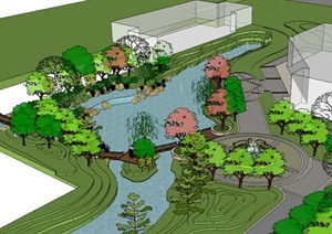 现代住宅景观设计SU(草图大师)模型