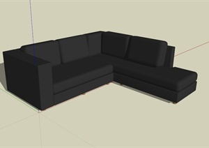 黑色沙发组合设计SU(草图大师)模型