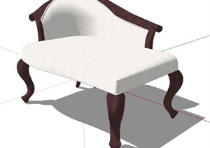 白色贵妃椅沙发SU(草图大师)模型