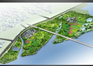 中式生态湿地公园、及小岛概念性规划方案