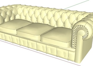 欧式三人沙发设计SU(草图大师)模型