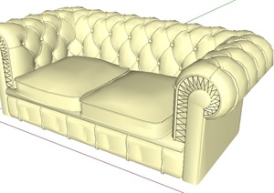 欧式双人沙发设计SU(草图大师)模型