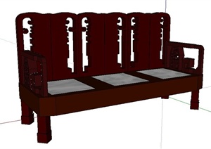 中式三人沙发SU(草图大师)模型