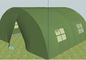 绿色野营帐篷SU(草图大师)模型