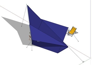 现代蓝色野营帐篷设计SU(草图大师)模型