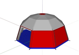 八边形野营帐篷设计SU(草图大师)模型