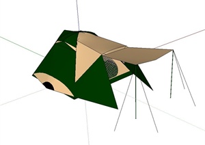 某旅游区野营帐篷设计SU(草图大师)模型