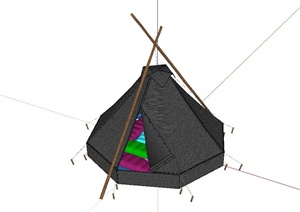 精致野营帐篷设计SU(草图大师)模型