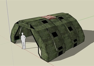 迷彩野营帐篷设计SU(草图大师)模型