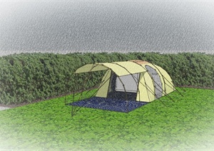 某露营帐篷设计SU(草图大师)模型