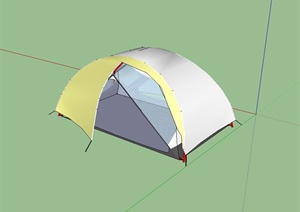 某现代风格野营帐篷设计SU(草图大师)模型