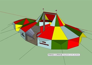 五彩野营帐篷设计SU(草图大师)模型