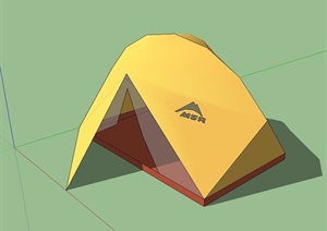 某现代风格独特野营帐篷设计SU(草图大师)模型