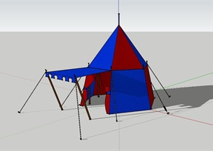 现代风格野营帐篷设计SU(草图大师)模型