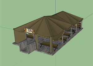 现代休闲野营帐篷设计SU(草图大师)模型