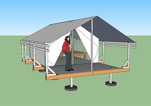 现代风格户外野营帐篷设计SU(草图大师)模型