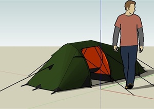 墨绿色小帐篷SU(草图大师)模型