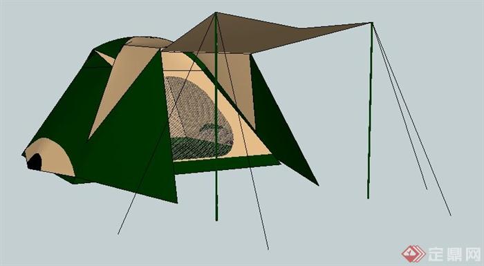 简约拼接帐篷su模型(1)