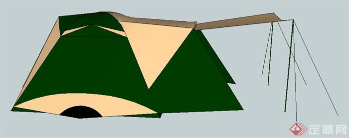 简约拼接帐篷su模型(2)