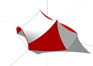 张拉膜野营帐篷设计SU(草图大师)模型