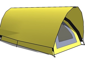 黄色露营帐篷SU(草图大师)模型