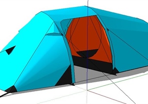 蓝色野营帐篷SU(草图大师)模型