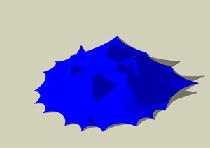 蓝色简易野营帐篷SU(草图大师)模型