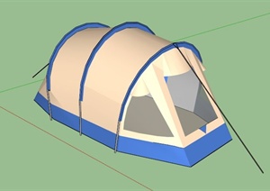 圆拱形简易野营帐篷SU(草图大师)模型
