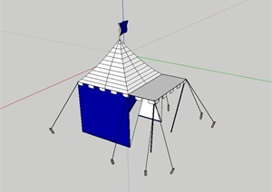 现代风格野营帐篷素材设计SU(草图大师)模型