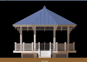 某现代中式风格景观亭设计3d模型含效果图