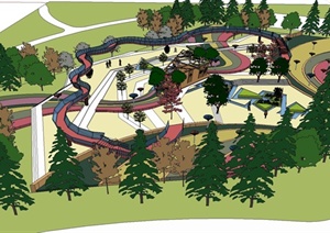 某精致公园绿地规划设计SU(草图大师)模型