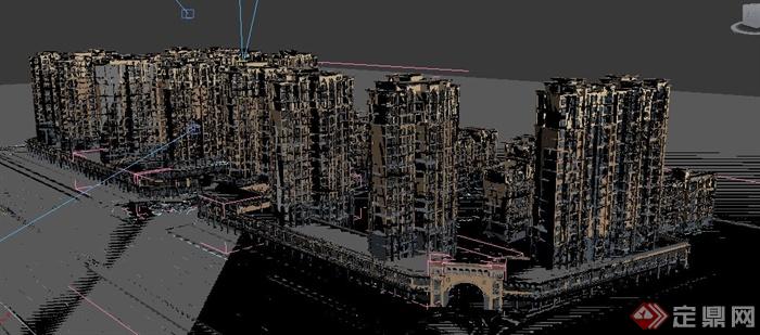 某欧式高层住宅小区建筑设计3dmax模型(5)