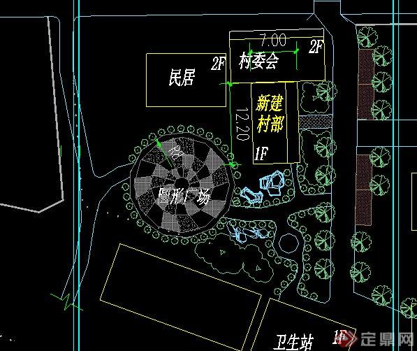 村部室外小型活动广场设计CAD平面图(1)