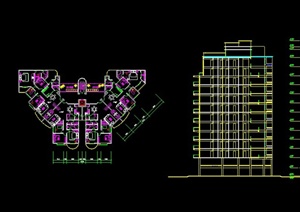 多格住宅建筑单体设计CAD方案