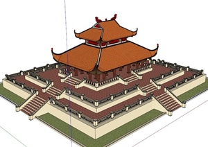 古典中式少数民族宫殿SU(草图大师)模型