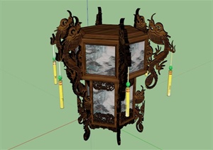 古典中式雅致灯笼设计SU(草图大师)模型
